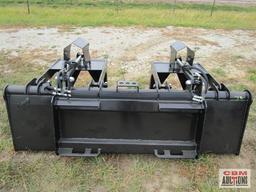 78" Skid Steer Industrial Flat Bottom Grapple Bucket With Dual Cylinders With Hoses Weighs #765