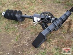 New JCT Skid Steer Post Hole Digger Auger With 12" Hex Drive Bit, Hoses And Couplers