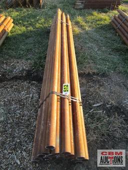 21 Unused / New Surplus Drill Stem Pipe 2 7/8" x 10'-11' Steel Pipe Posts #6.4 Per Ft Nice Clean