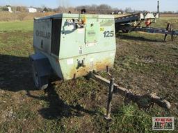 Sullair 125 CFM Portable Tow Behind Air Compressor, 4 Cyl Kubota Diesel, 1,426 Hrs, Runs And Makes