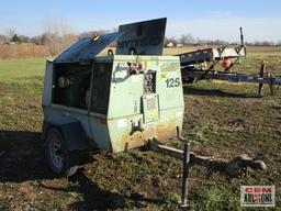 Sullair 125 CFM Portable Tow Behind Air Compressor, 4 Cyl Kubota Diesel, 1,426 Hrs, Runs And Makes