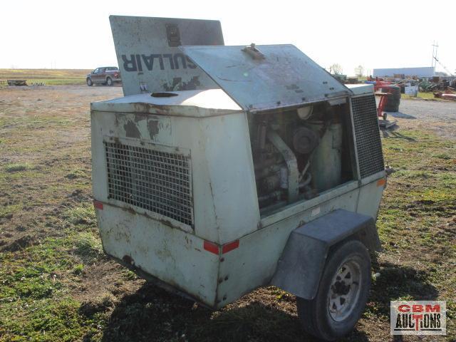 Sullair 125 CFM Portable Tow Behind Air Compressor, 4 Cyl Kubota Diesel, 1,426 Hrs, Runs And Makes
