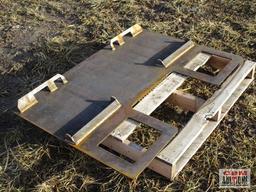 Extreme Heavy Duty 5/16" Weld On Skid Steer Quick Attach Backing Attachment Plate With Guard