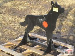Coyote...Shooting Target, 3/8" Thick AR500 Steel, With Red Kill Zone Moving Heart Flap Weighs #70