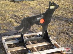 Coyote...Shooting Target, 3/8" Thick AR500 Steel, With Red Kill Zone Moving Heart Flap Weighs #70