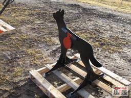 Coyote...Shooting Target, 3/8" Thick AR500 Steel, With Red Kill Zone Moving Heart Flap Weighs #70