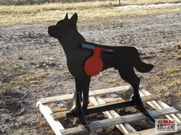 Coyote...Shooting Target, 3/8" Thick AR500 Steel, With Red Kill Zone Moving Heart Flap Weighs #70
