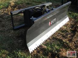 New JCT 72" Power Angle Dozer Blade, Serrated Cutting Edge With Hoses And Ends