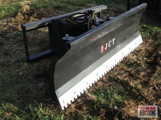 New JCT 72" Power Angle Dozer Blade, Serrated Cutting Edge With Hoses And Ends