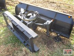 New JCT 72" Power Angle Dozer Blade, Serrated Cutting Edge With Hoses And Ends