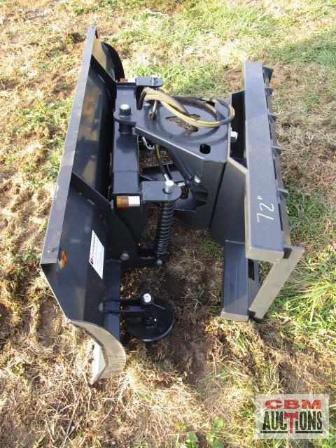 New JCT 72" Power Angle Dozer Blade, Serrated Cutting Edge With Hoses And Ends