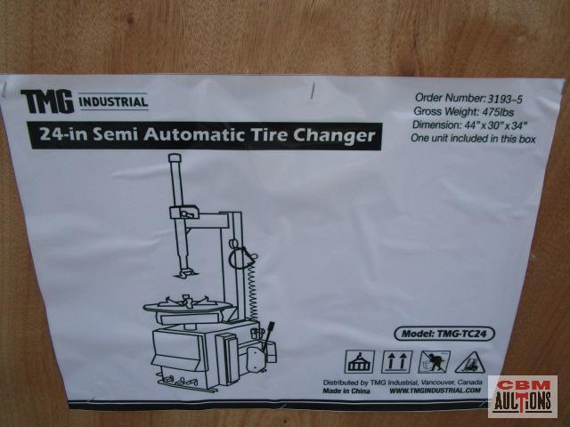 Unused TMG-TC24 2HP Semi Automatic Tire Changer (Power assist arm to sell separately) Rim clamping