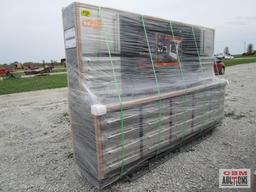 Unused TMG-WBC20D 10ft 20-Drawer Heavy Duty Workbench Cabinet Combo with 68? Pegboard and Stainless