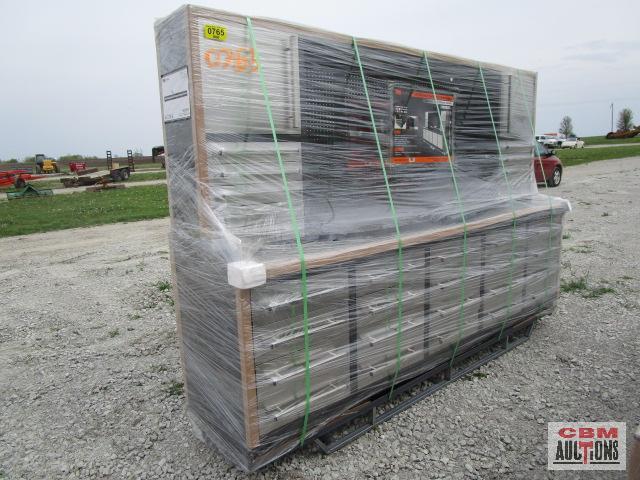 Unused TMG-WBC20D 10ft 20-Drawer Heavy Duty Workbench Cabinet Combo with 68? Pegboard and Stainless