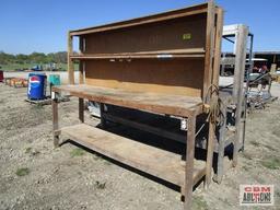 2 Wooden workbench /shelves, need work