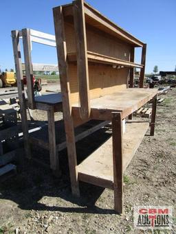 2 Wooden workbench /shelves, need work
