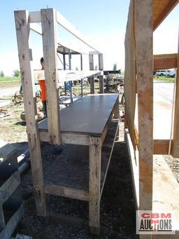 2 Wooden workbench /shelves, need work