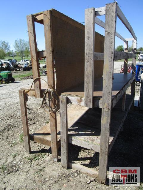 2 Wooden workbench /shelves, need work