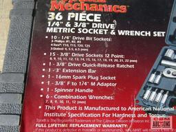 Popular Mechanics 36 Piece 1/4" and 3/8" Drive Metric Socket and Wrench Set