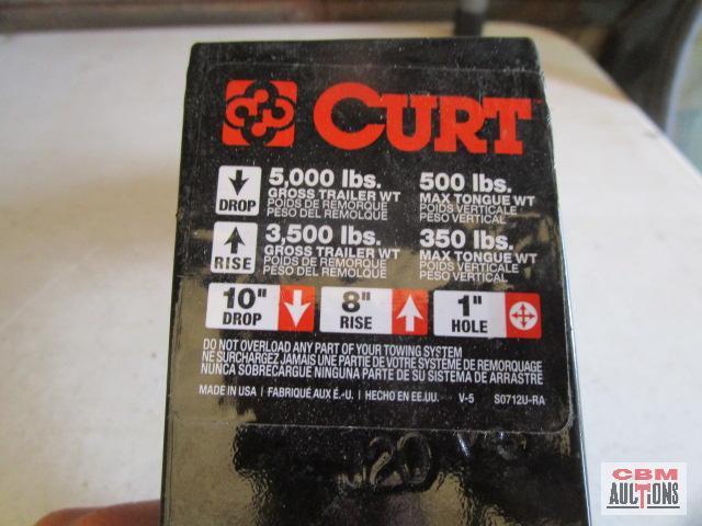 Curt receiver hitch 10" drop, 8" rise, 1" hole, fits 2" receiver,...