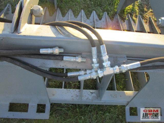 Big Dog skid steer 74" rock & brush grapple bucket, 4" spacing, with hoses