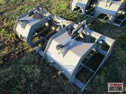 Big Dog skid steer 78" brush & root grapple bucket, 8" spacing, with hoses