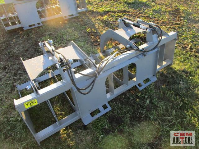 Big Dog skid steer 78" brush & root grapple bucket, 8" spacing, with hoses