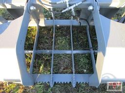 Big Dog skid steer 78" brush & root grapple bucket, 8" spacing, with hoses