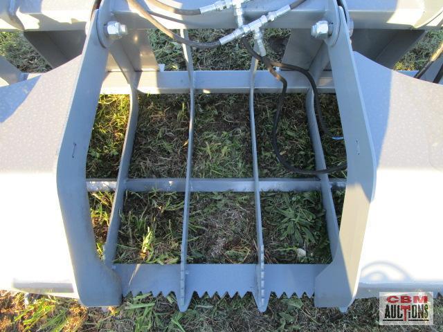 Big Dog skid steer 78" brush & root grapple bucket, 8" spacing, with hoses