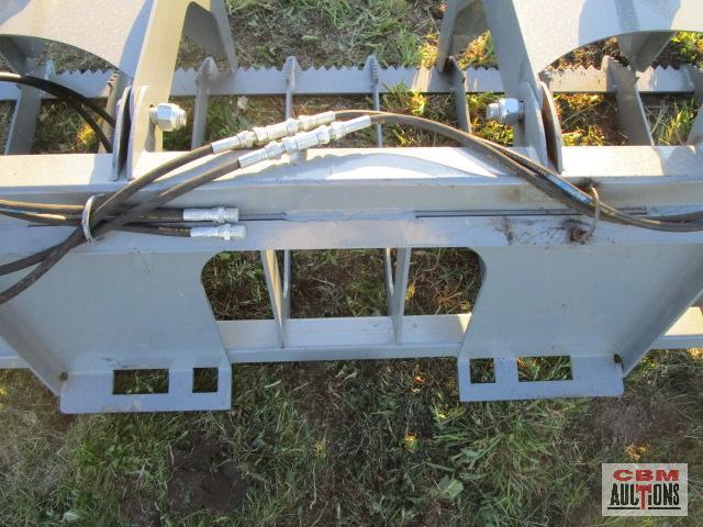 Big Dog skid steer 78" brush & root grapple bucket, 8" spacing, with hoses