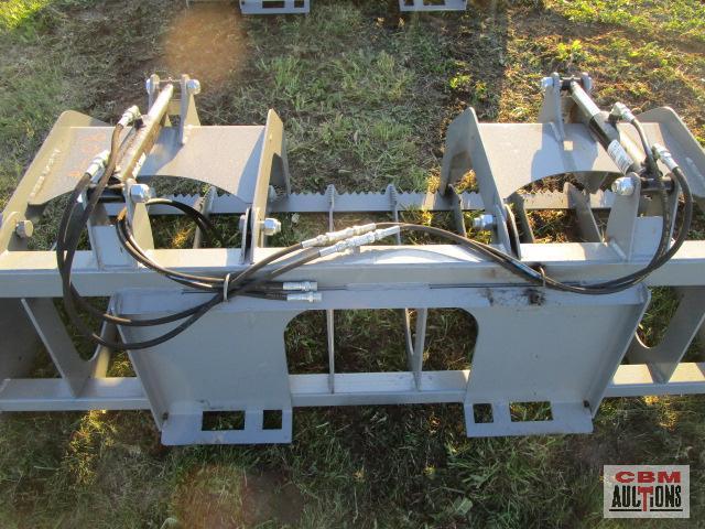 Big Dog skid steer 78" brush & root grapple bucket, 8" spacing, with hoses