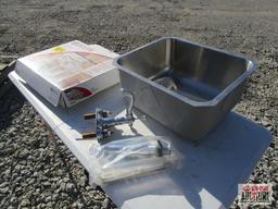 Stainless steel utility sink 15"x17.5", with Delta faucet *D