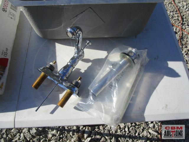 Stainless steel utility sink 15"x17.5", with Delta faucet *D