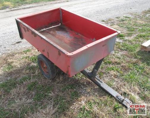 Tow behind lawn & garden cart red