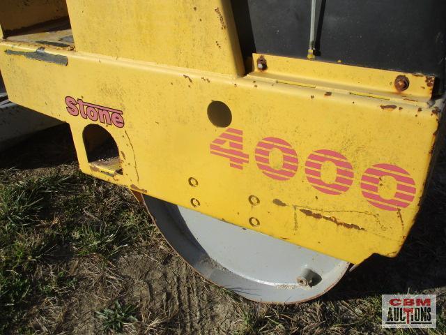Stone AVRD4000 40" double drum smooth roller, 2 cyl diesel,2,411hrs, S#4591015 Ran and drove in