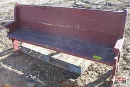 6' Church pew with support damage