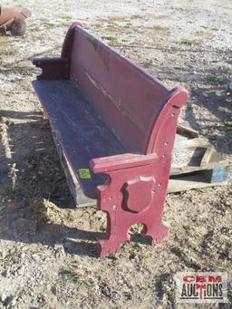 6' Church pew with support damage