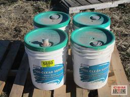 4- 5 gal buckets of 1100- clear series concrete cure 2 unopened and 2 opened dye added