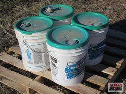 4- 5 gal buckets of 1100- clear series concrete cure 2 unopened and 2 opened dye added