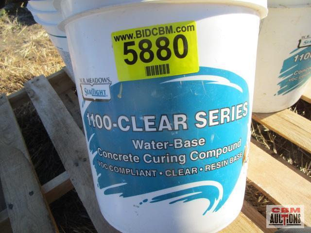 4- 5 gal buckets of 1100- clear series concrete cure 2 unopened and 2 opened dye added