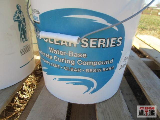 4- 5 gal buckets of 1100- clear series concrete cure 2 unopened and 2 opened dye added