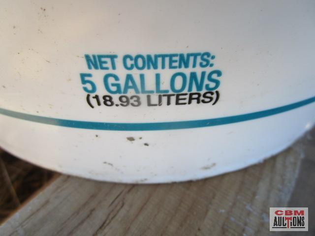 4- 5 gal buckets of 1100- clear series concrete cure 2 unopened and 2 opened dye added