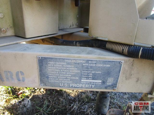 Army pintle trailer 80"x84" OFF ROAD USE ONLY- NO TITLE