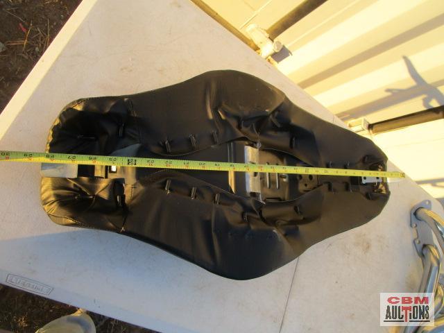 Motorcycle seat, windshield, and exhaust component