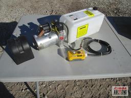 Bucher Hydraulic Power Unit M-3551-0437 12 Volt Double Acting, Reliefs Set At 3200 psi On Lift Port