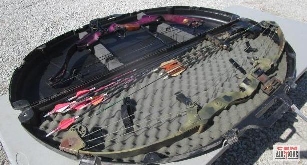 2-Compound Archery Bows With Carrying Case, Golden Eagle & Bear