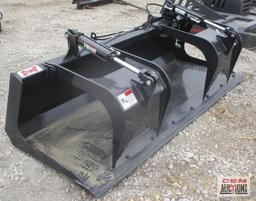 New Stout Skid Steer Industrial...Grapple Bucket 84" Flat Bottom,...Double Grapple, Complete With Ho