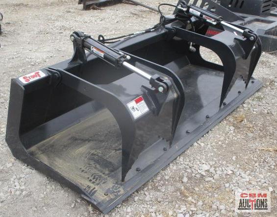 New Stout Skid Steer Industrial...Grapple Bucket 84" Flat Bottom,...Double Grapple, Complete With Ho