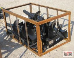 Mower King SSECAG-Y Skid Steer Hydraulic Post Hole Auger Drive & 6",12" & 14" Auger Bits (Unused) *1