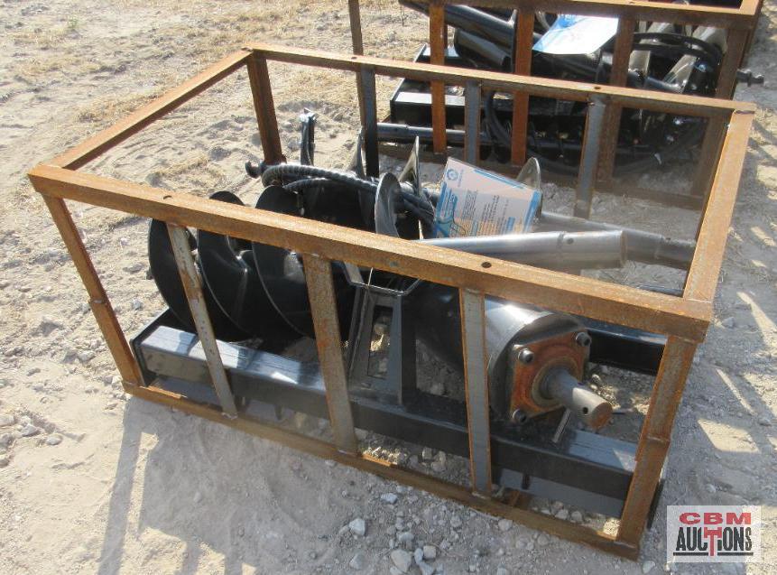 Mower King SSECAG-Y Skid Steer Hydraulic Post Hole Auger Drive & 6",12" & 14" Auger Bits (Unused) *1